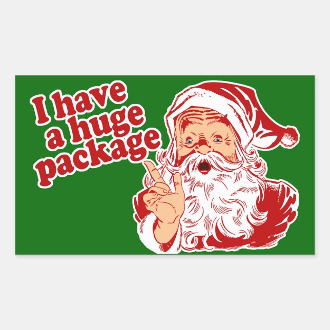 Santas Huge Package Rectangular Sticker (Front)