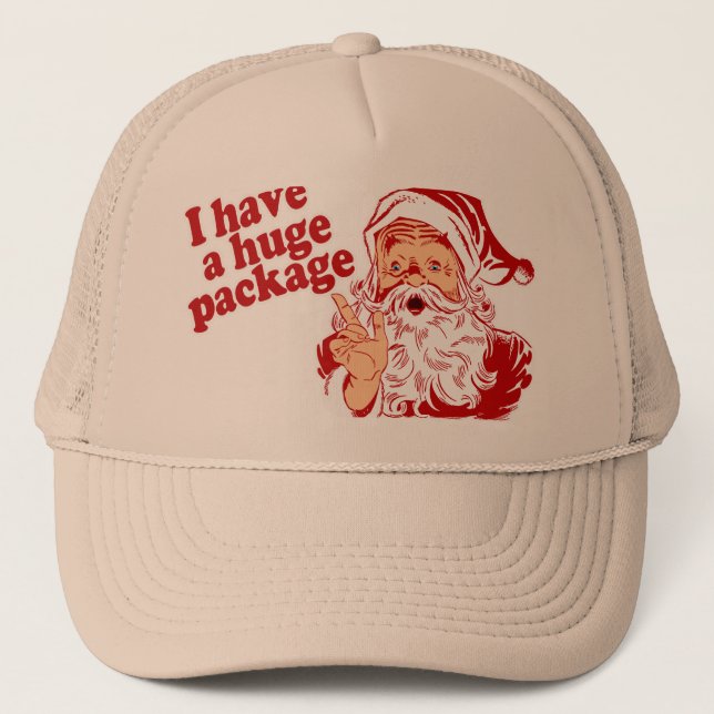 Santas Huge Package Trucker Hat (Front)
