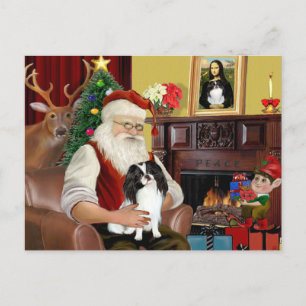 Santa's Japanese Chin Holiday Postcard