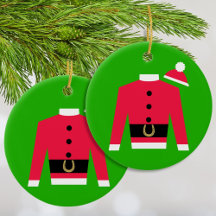 Santa's Jockey Racing Silks Round Circle Ornament