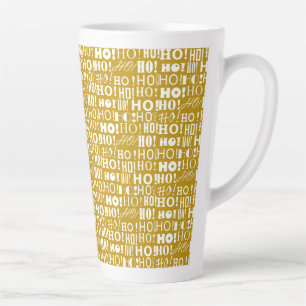 Santa's Jolly Christmas HO! HO! HO! in Dark Gold Latte Mug