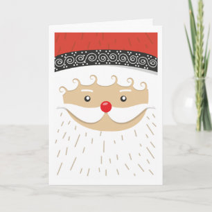 Santas Jolly Face Christmas Holiday Card