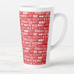 Santa's Jolly Greeting HO! HO! HO! in Venetian Red Latte Mug