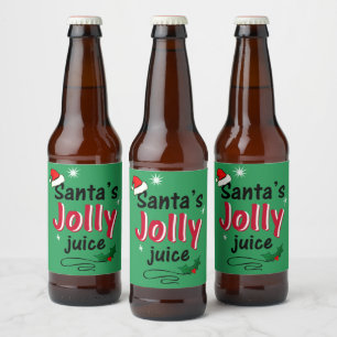 Santa's Jolly Juice Christmas Cheer Beer Bottle Beer Bottle Label