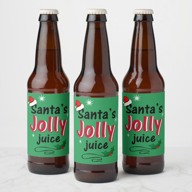 Santa's Jolly Juice Christmas Cheer Beer Bottle Beer Bottle Label (Bottles)