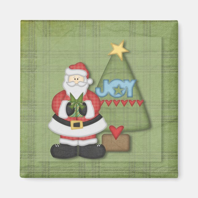 Santa's Joy Christmas Magnet (Front)