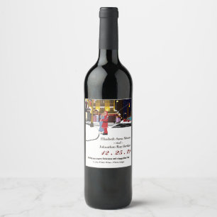 Santa's Kiss On Broadway Christmas Wine Label