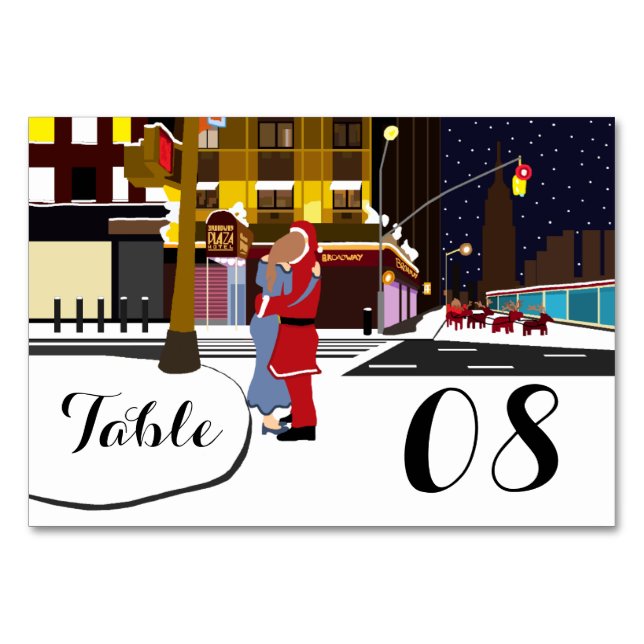 Santa's Kiss On Broadway Number Table Number (Front)