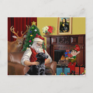 Santa's Labrador (Black) Holiday Postcard