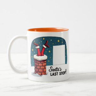 Santa's Last Stop Funny Christmas Two-Tone Coffee Mug