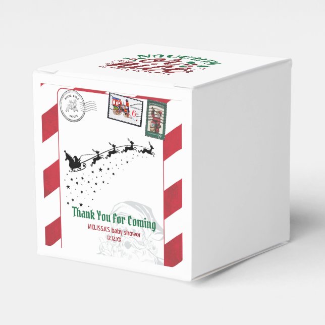 Santa's Letter Postmarked Naughty Or Nice Favour Box (Front Side)