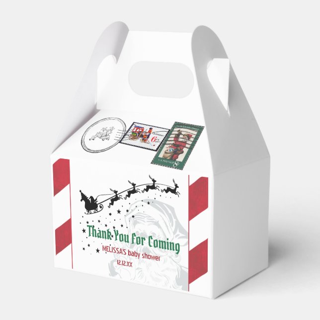 Santa's Letter Postmarked Naughty Or Nice Favour Box (Front Side)