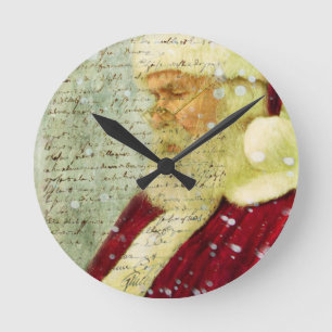 Santas Letter Round Clock