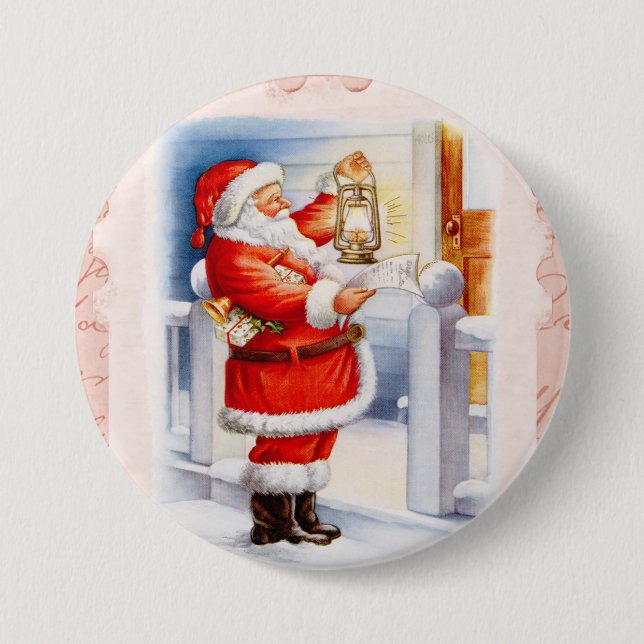 Santas List 7.5 Cm Round Badge (Front)