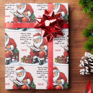 Santa's List add Child's Name Custom Christmas Wrapping Paper