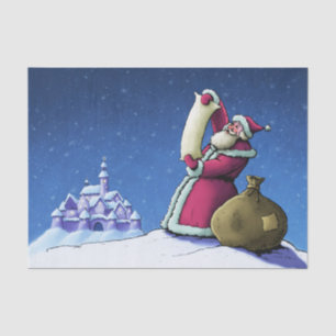 santa's list christmas holiday illustration tissue paper