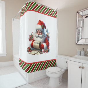 Santa's List  Shower Curtain