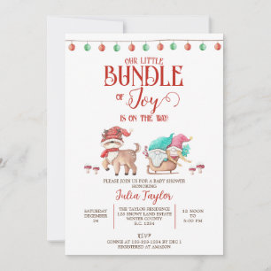 Santa's Little Bundle of Joy, Winter Baby Shower Invitation