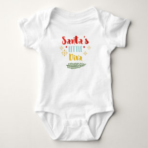 Santa's Little Diva Baby Bodysuit
