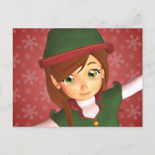 Santa's Little Elf Holiday Postcard