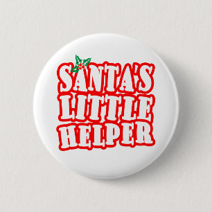 Santas Little Helper 6 Cm Round Badge