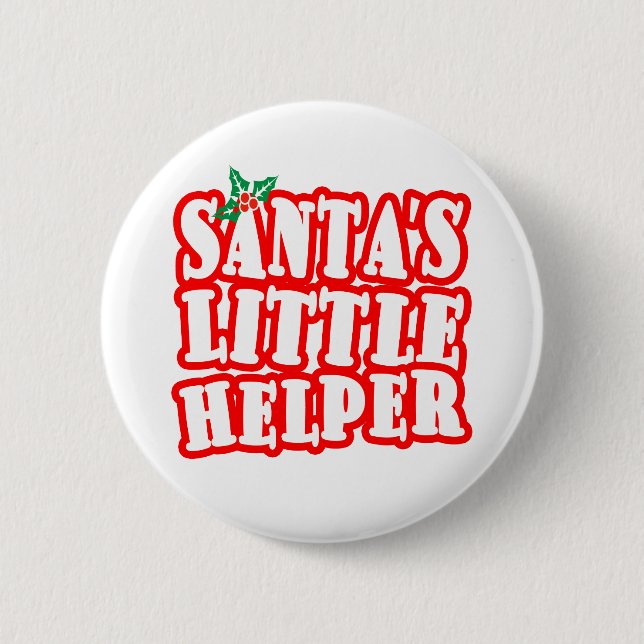 Santas Little Helper 6 Cm Round Badge (Front)