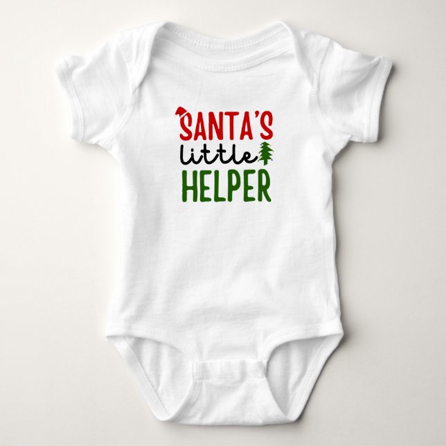 Santa's Little Helper  Baby Bodysuit (Front)
