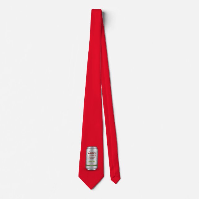 Santa's Little Helper Beer Can   Tie (Front)