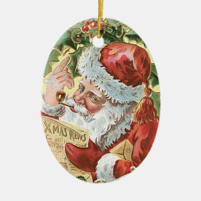 Santa's Little Helper Ceramic Tree Decoration (Front)