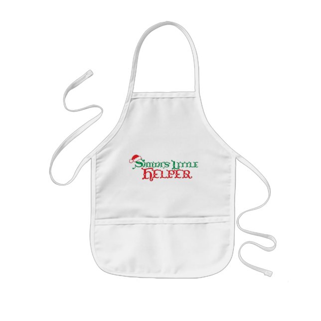 Santa's little helper Christmas kids cooks apron (Front)