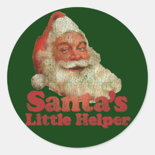 Santa's Little Helper Classic Round Sticker