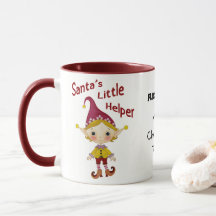 Santa's little helper custom mug