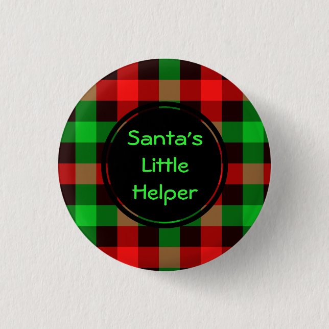 Santas little helper  Custom Round Button (Front)