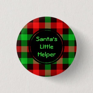 Santas little helper Custom Round Button