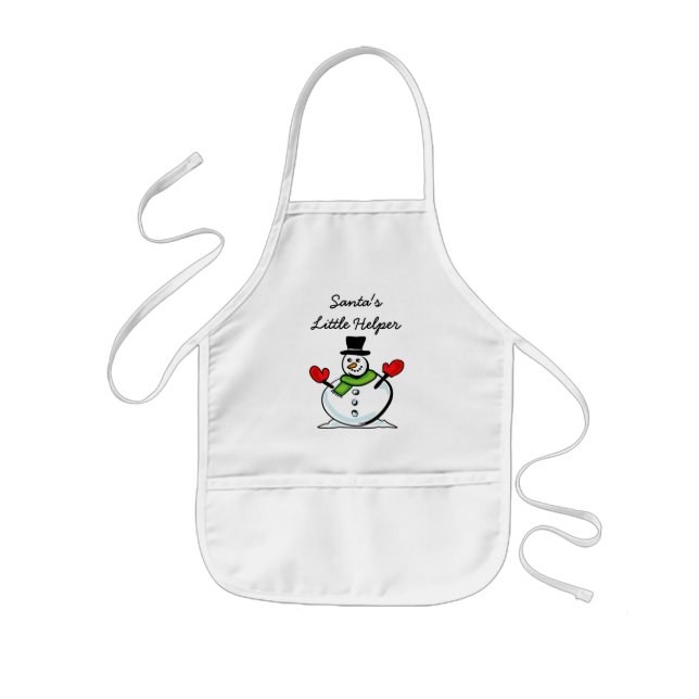 Santa's little helper cute kids Christmas snowman Kids Apron (Front)