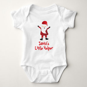 Santas Little Helper Cute Santa Claus Red Baby Bodysuit