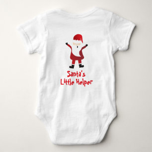 Santas Little Helper Cute Santa Claus Red Baby Bodysuit