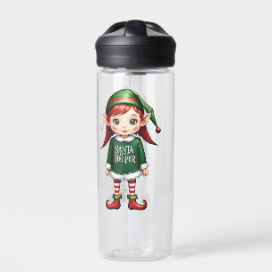 Santas Little Helper Elf Festive Christmas Water Bottle