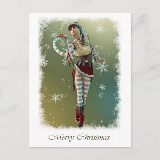 Santas Little Helper Elsie Holiday Postcard (Front)