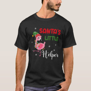 santa's little helper flamingo elf merry christmas T-Shirt