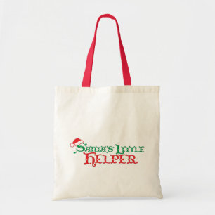 Santa's little helper red seasonal shopping bag