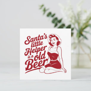 Santa's Little Helper Snarky Christmas Sarcastic  Holiday Card