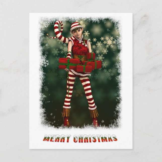 Santas Little Helper Sophie Holiday Postcard (Front)