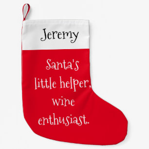 Santa's Little Helper, Wine Enthusiast Small Christmas Stocking