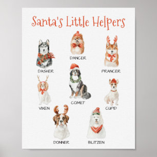 Santa's little Helpers Dog Christmas Poster