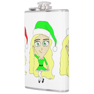 Santas little helpers hip flask