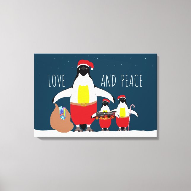 Santa's Little Helpers Love and Peace Canvas Print (Front)