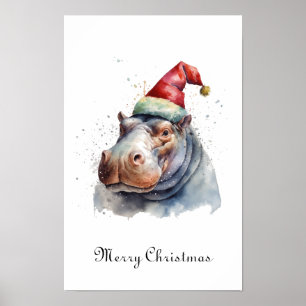 Santa's Little Hippo, custom Poster