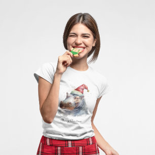 Santa's Little Hippo, custom T-Shirt