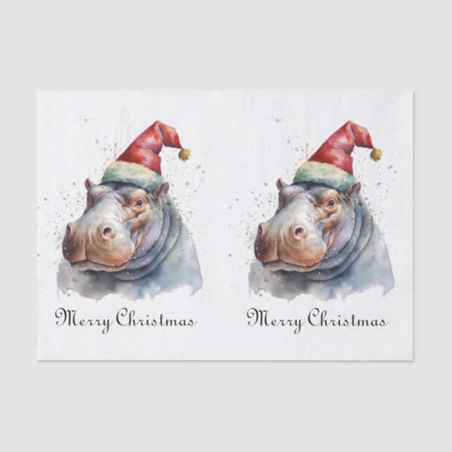 Santa's Little Hippo, custom Tissue Paper (Front)